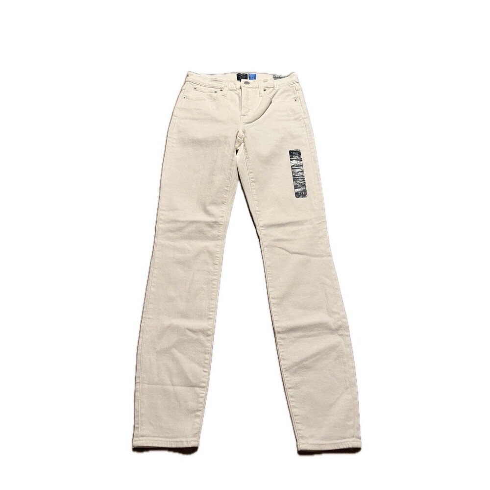 NWT J. Crew Womens Size 27T Mid-Rise 9” Skinny Leg Jeans White NEW